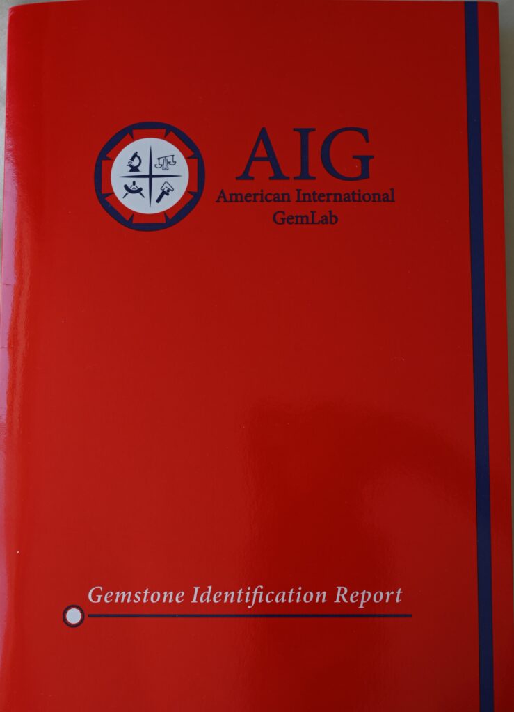 Сертификат от AIG на Рубин 2,61 карата